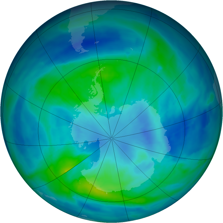 Antarctic ozone map for 26 March 2014
